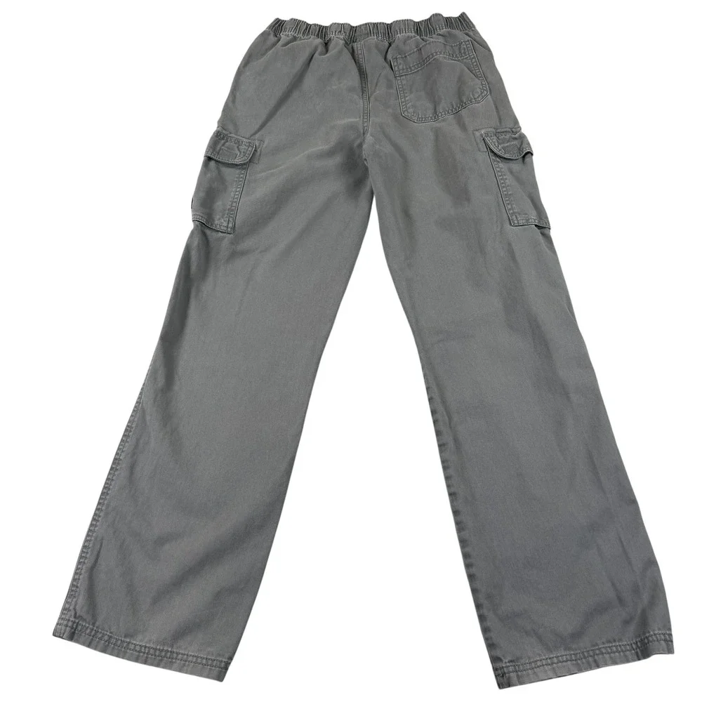 Place Boys Cargo Pants Size 16 Gray Pull On Elastic Waist Utility Straight Leg